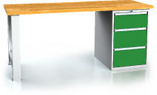 Workbenches alcera PROFI - board - foot - container 880 x 2000 x 700